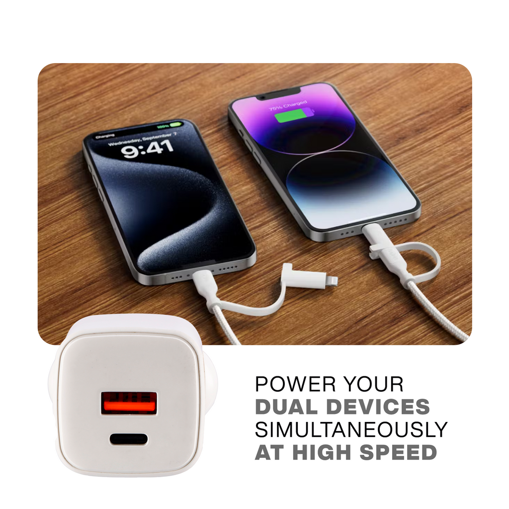 Nextech 35W Dual Port GaN Fast Charger | PDQC 3.0 | Type-C + USB | BIS Certified | Made in India