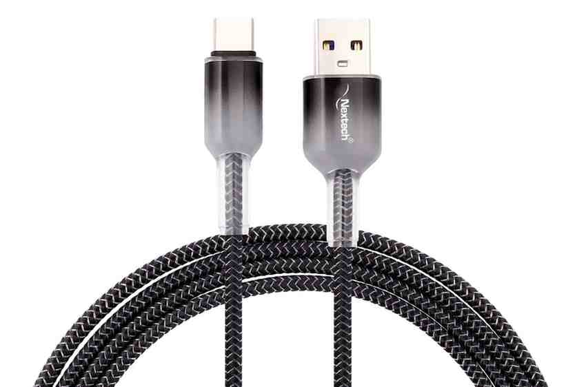Nextech 1M Braided USB Type-C Cable | 3A Fast Charging & 480Mbps Data Sync, Black
