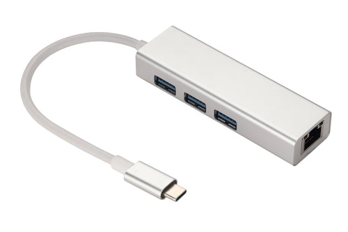Nextech USB-C  To Giga LAN Ethernet+3 Port USB 3.0 Hub for Laptop, MacBook, iPad Pro, Tablets and more Type-C devices