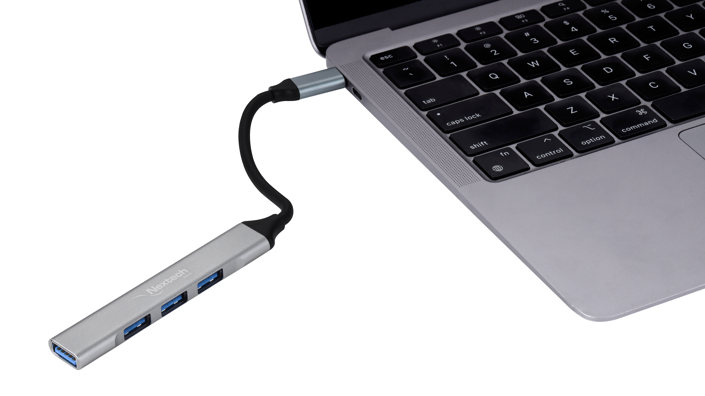 Nextech 4-in-1 USB-C to USB-A Hub | USB 3.0 + 3 USB 2.0 Ports | Laptop Docking Station for MacBook & PC