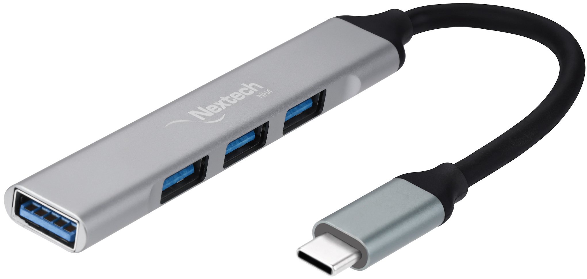Nextech 4-in-1 USB-C to USB-A Hub | USB 3.0 + 3 USB 2.0 Ports | Laptop Docking Station for MacBook & PC