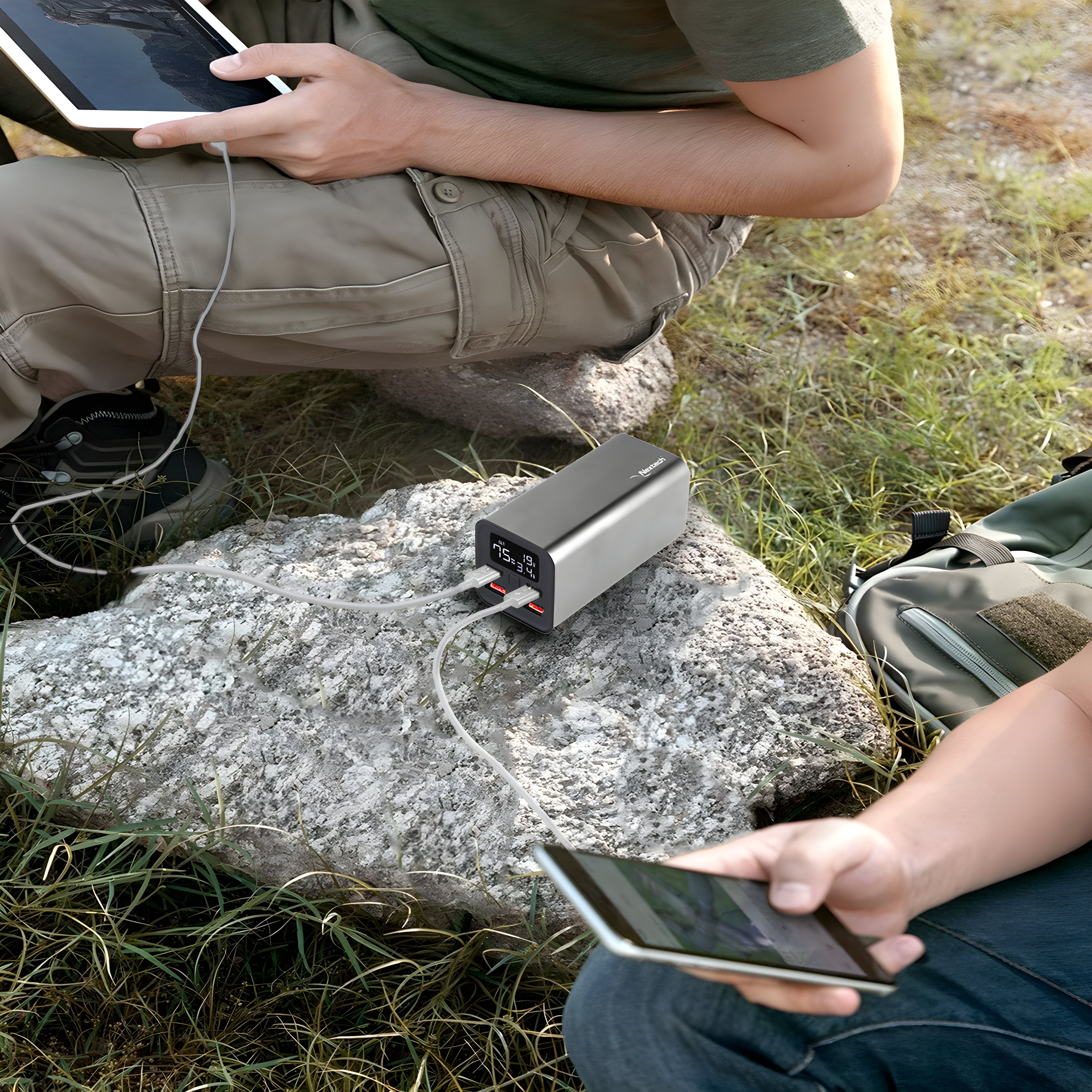 Nextech Tower 20000mAh Power Bank | 65W Fast Charging | USB-C, Universal Compatibility for iPhone, MacBook, Tablets & Smartphones